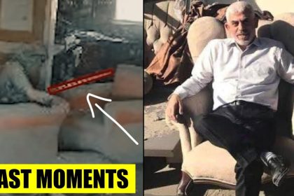 Israeli Drone Shows Hamas Leaders Final Moments As He Throws Stick At Drone Before Being Hit By Tank