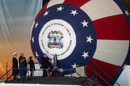 US Navy christens nuclear submarine USS Arkansas