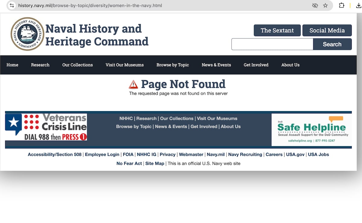 Army, Navy remove web pages highlighting women’s military service