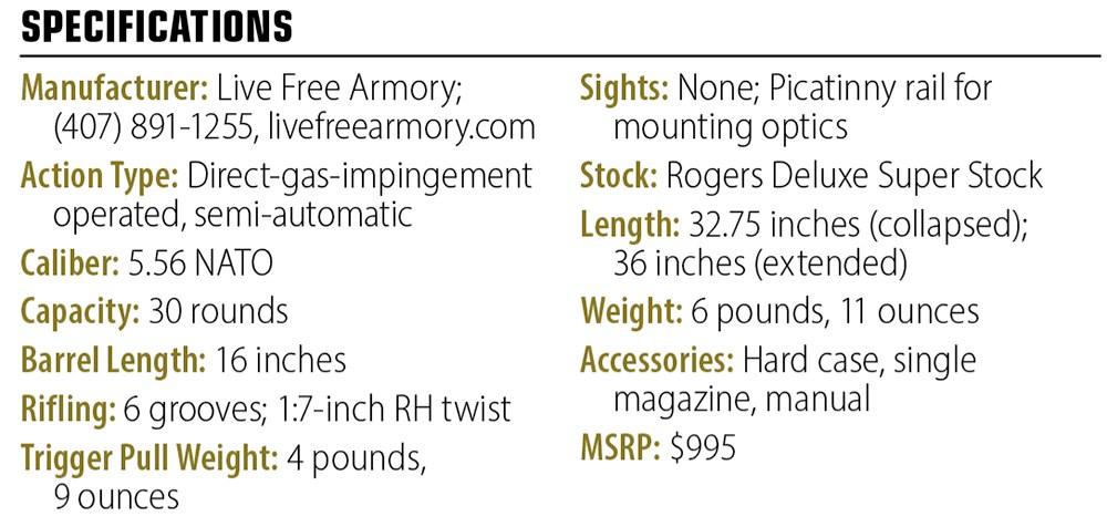 Live Free Armory LF556 LEO Tactical Carbine specs