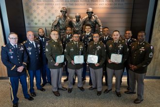 10 soldiers receive Purple Heart for 2024 drone attack at Tower 22