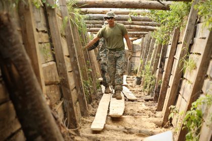 Marines and sailors combat drone threats by digging trenches