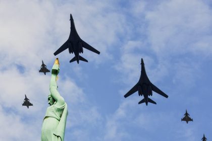 B-1 bombers, NATO fighters fly over Latvia to show unified force