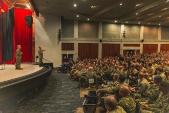 Navy’s top officer and enlisted sailor visit troops in Guam