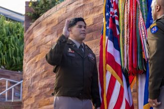 Jeremy Chambers becomes first Army NCO to commission as FAO captain