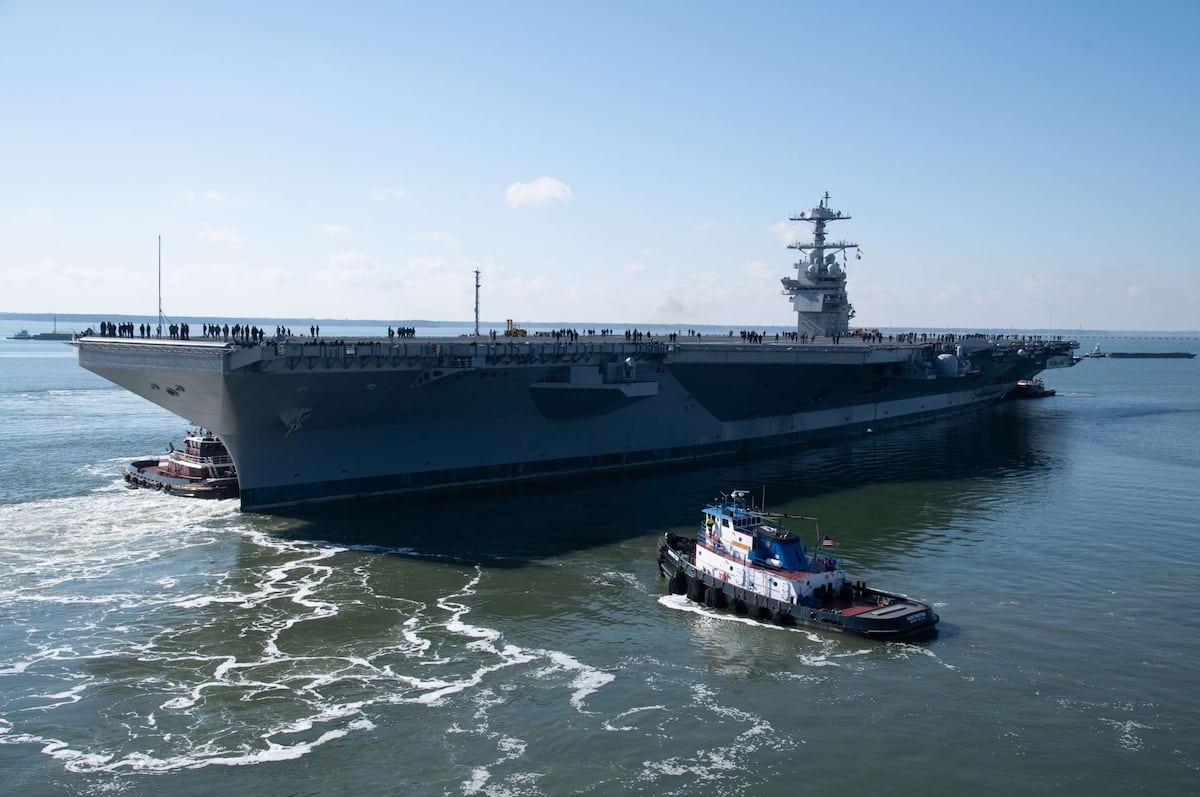 Newest Ford-class carrier USS John F. Kennedy heads to sea for testing