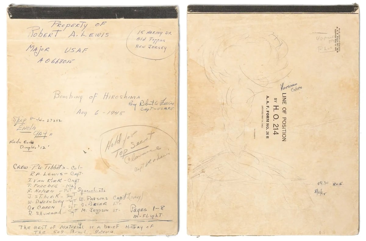 ‘My God what have we done’: Enola Gay pilot’s combat notebook is for sale