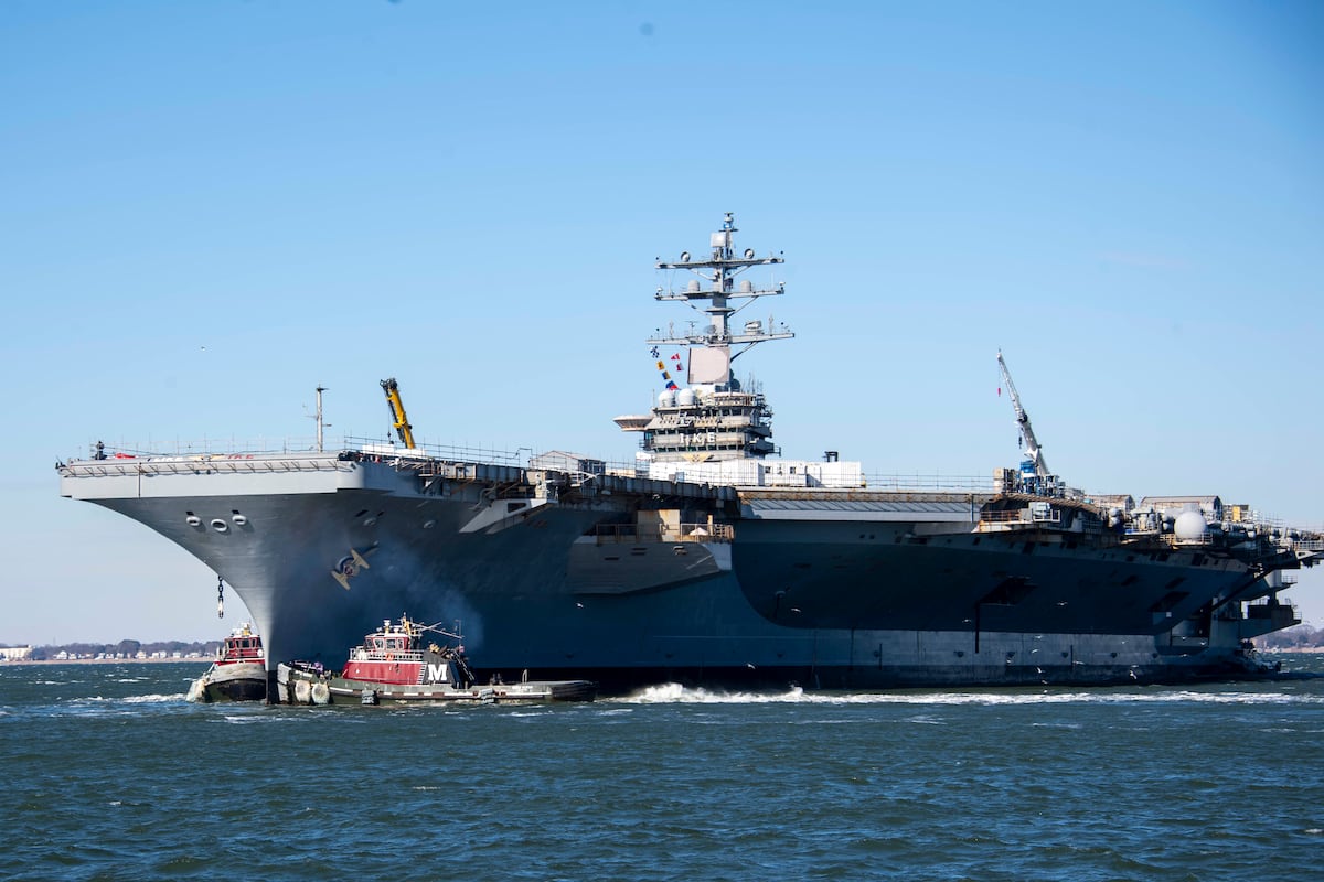 USS Dwight D. Eisenhower experiences small fire while undergoing maintenance