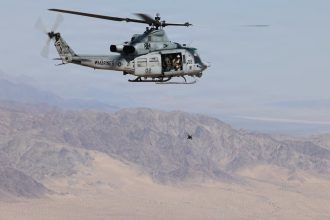US Marine Corps tests using helicopter as mobile drone command center
