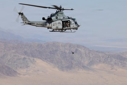 US Marine Corps tests using helicopter as mobile drone command center