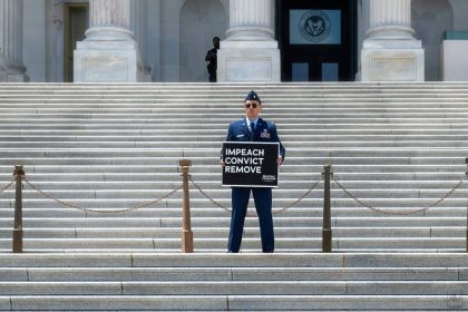 Active-duty Air Force officer who called for Trump impeachment faces three charges
