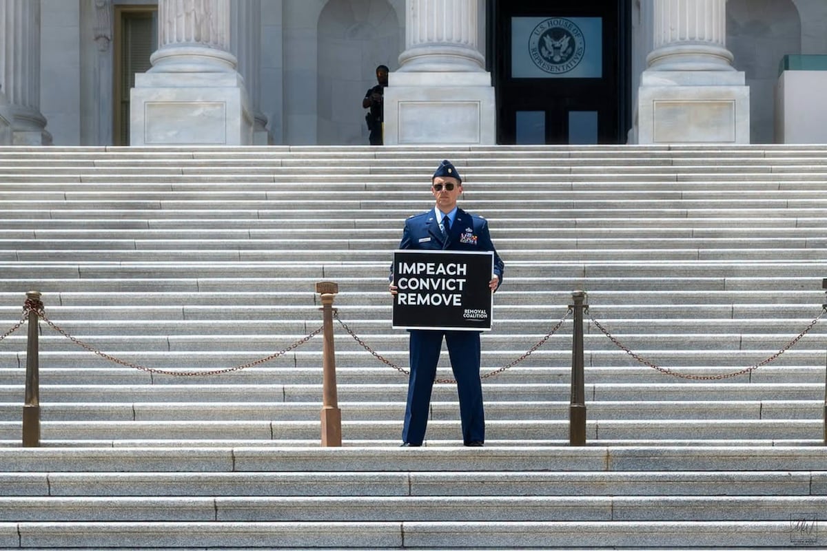 Active-duty Air Force officer who called for Trump impeachment faces three charges
